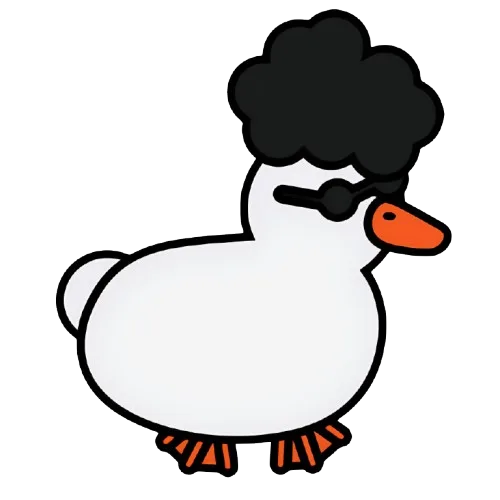 Duck with Afro and Black Shades