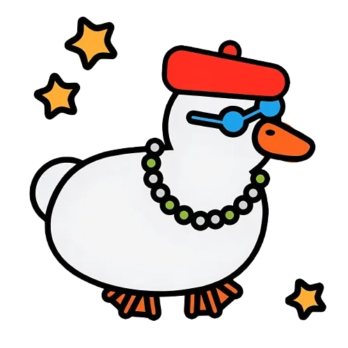 Duck with Red Beret and Stars