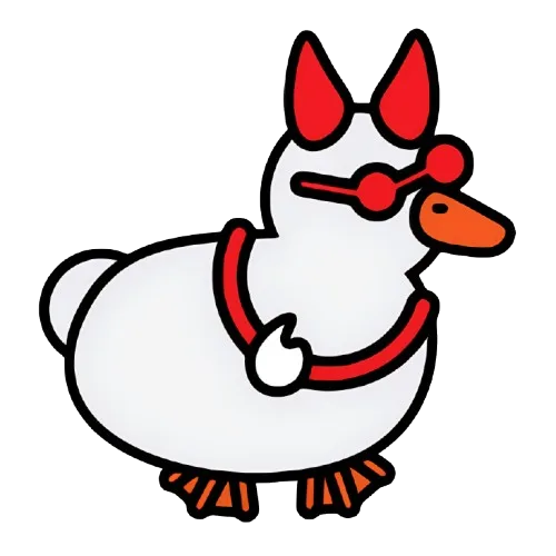 Duck with Red Ears and Glasses