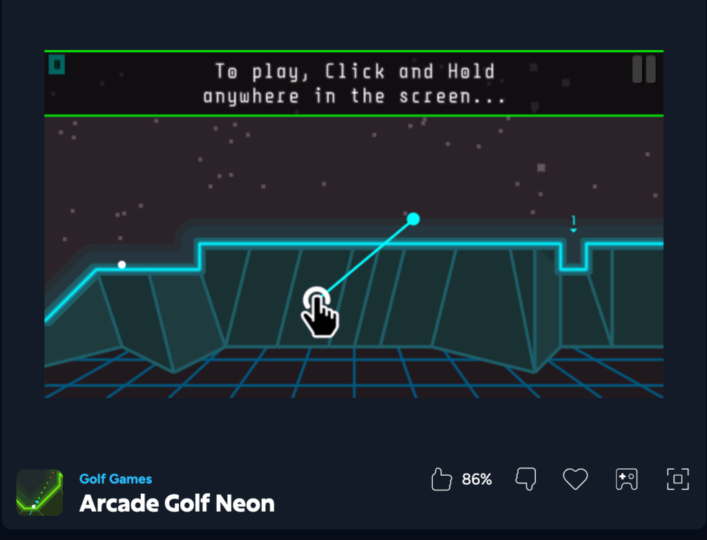 Arcade Golf Neon - PLay Free Game Online Now