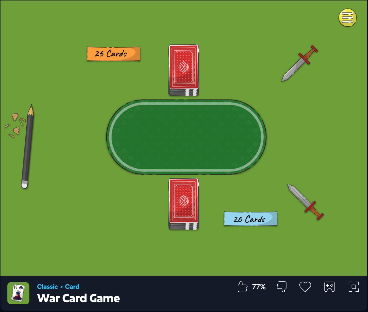 War Card Game - PLay Free Game Online Now